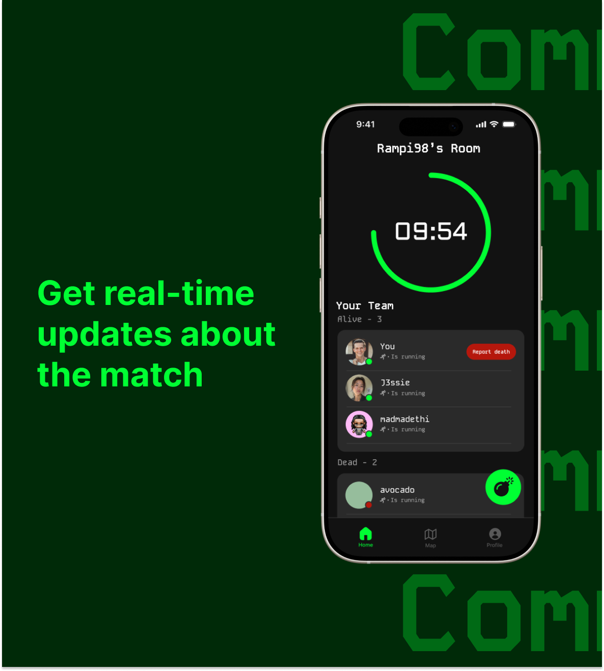 The Real-time Match Updates interface