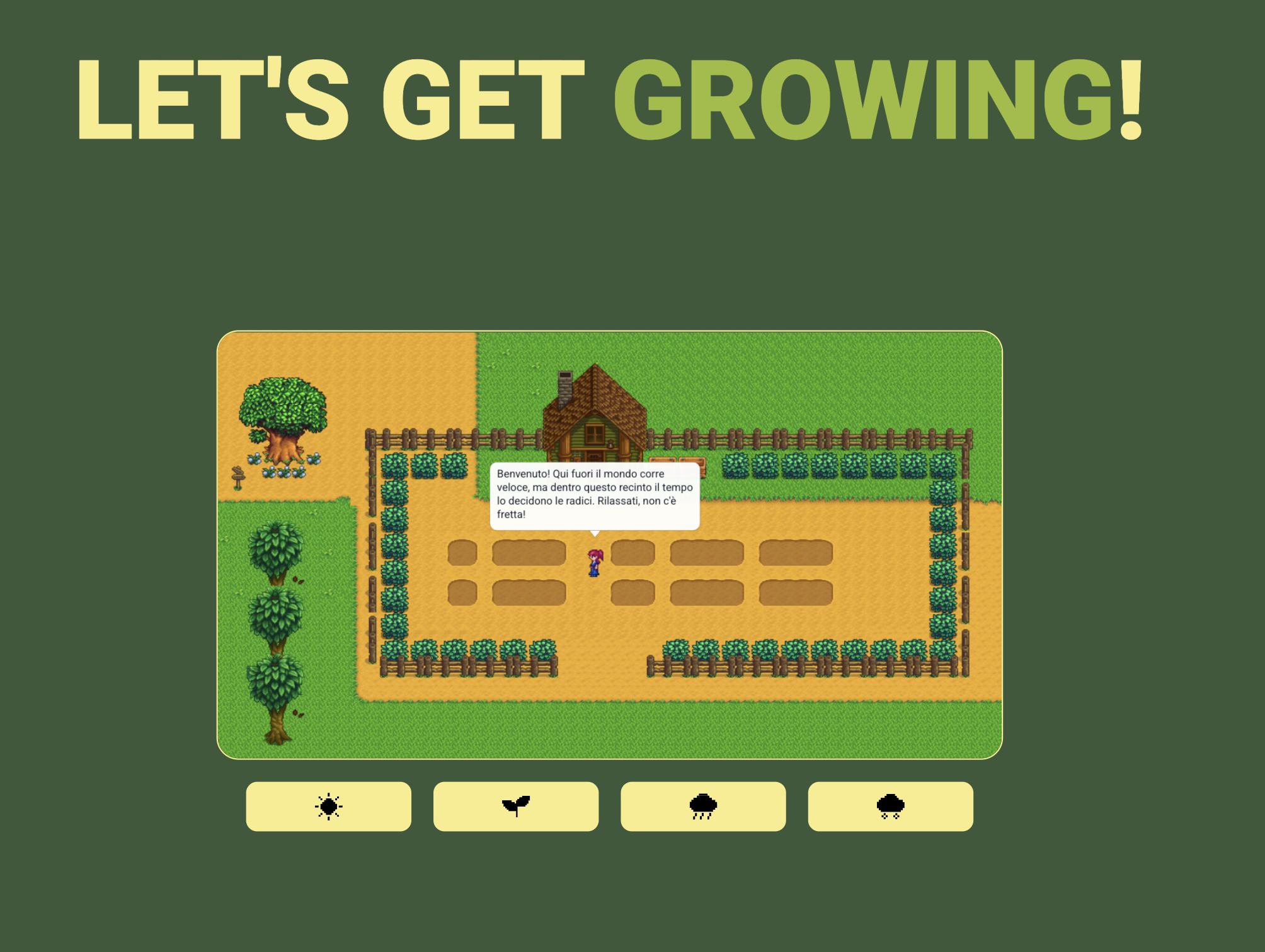 The game inside the Landing page